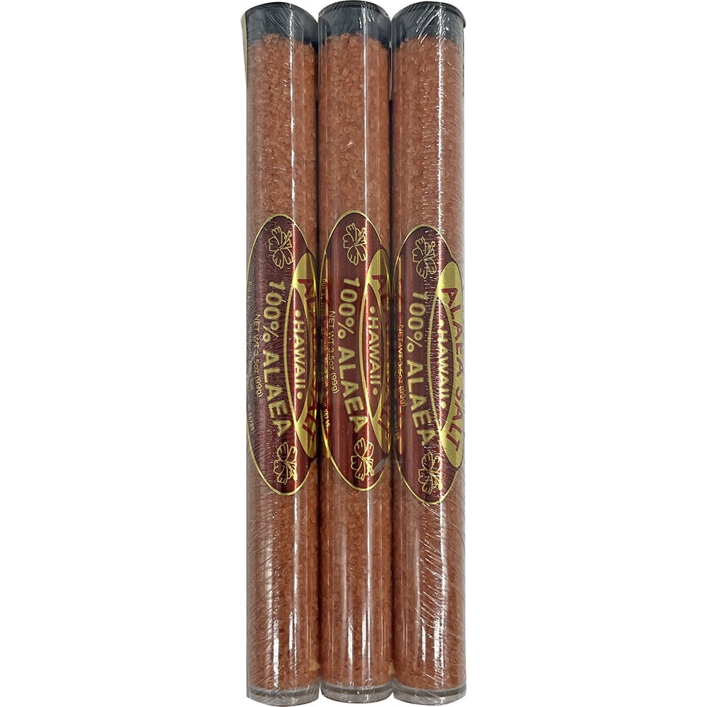 The Islander Group Hawaii 100% Alaea Red Salt - 3 Plastic Tubes Pack
