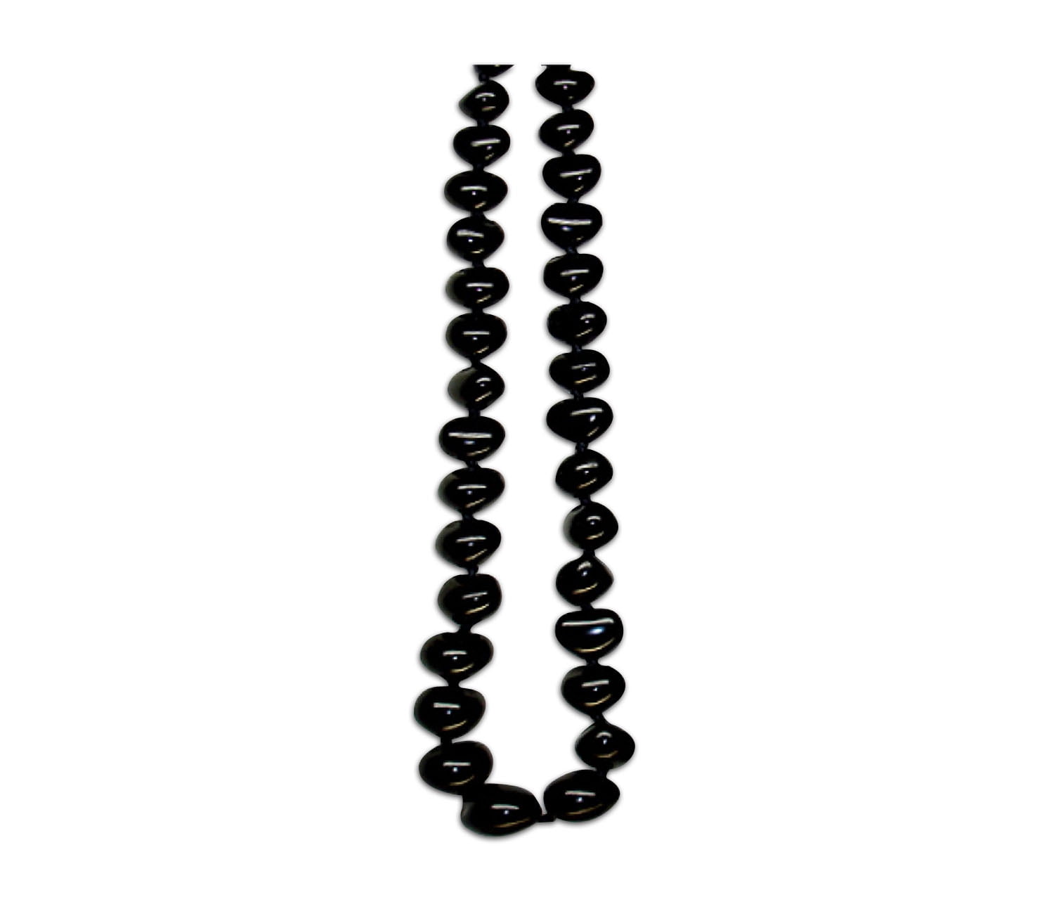 Zero Gravity Hawaii Jewelry Black Kukui Nut Graduation Lei Necklace 32 inches