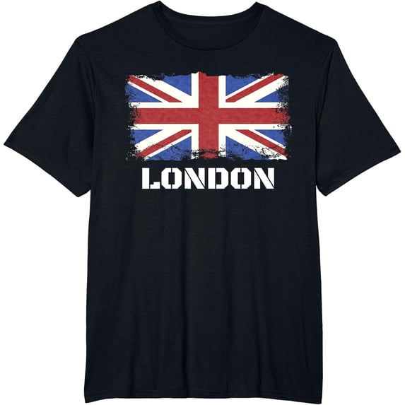 Souvenir London T-shirt City Vintage UK Flag British Tee