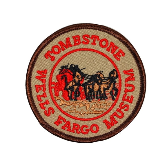 Souvenir Patch Brown Rim Wells Fargo Museum Tombstone Arizona Iron-On Applique