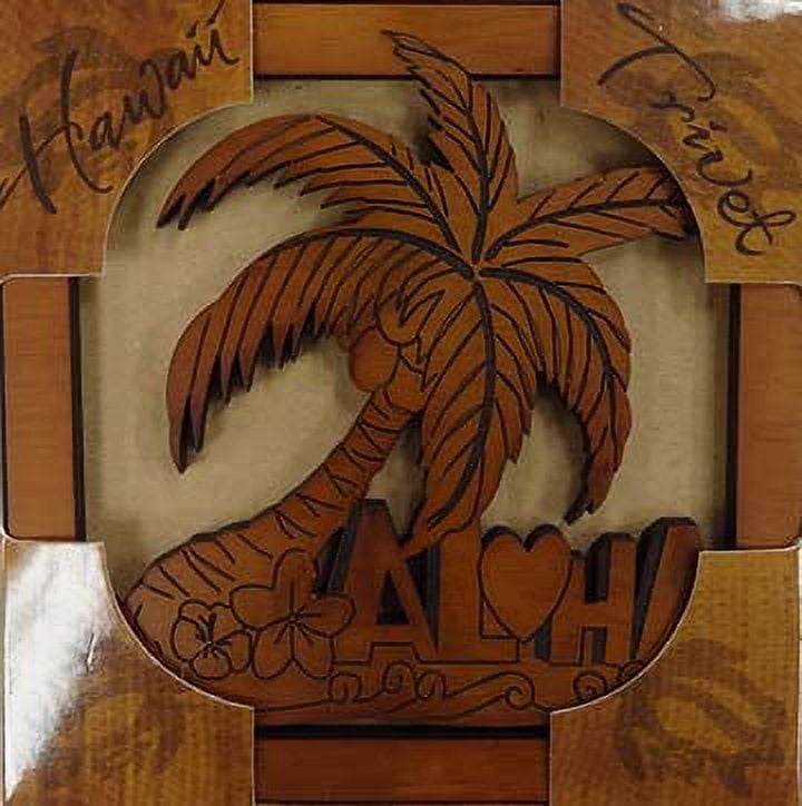 Souvenir Trivet Palme Tree Wood Trivet