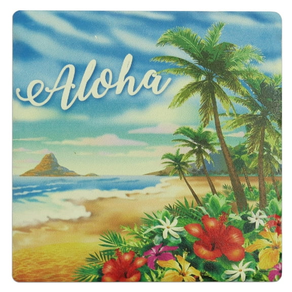 Souvenir Wood Aloha Coastal Sandstone Coaster