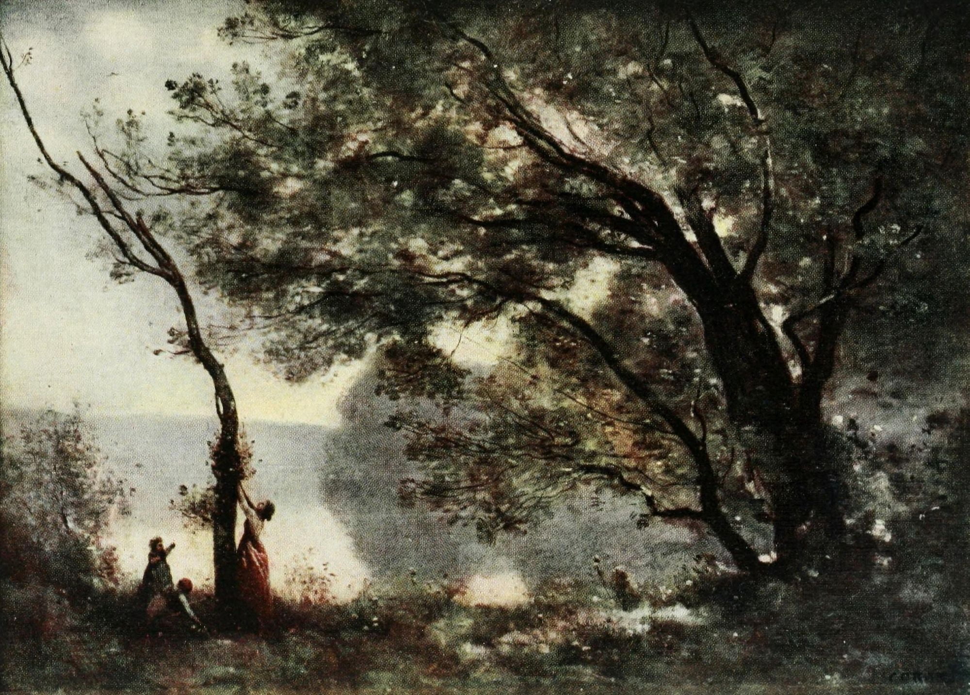 Souvenir dItalie The Worlds Greatest Paintings 1934 Canvas Art - Jean-Baptiste Camille Corot (24 x 36)