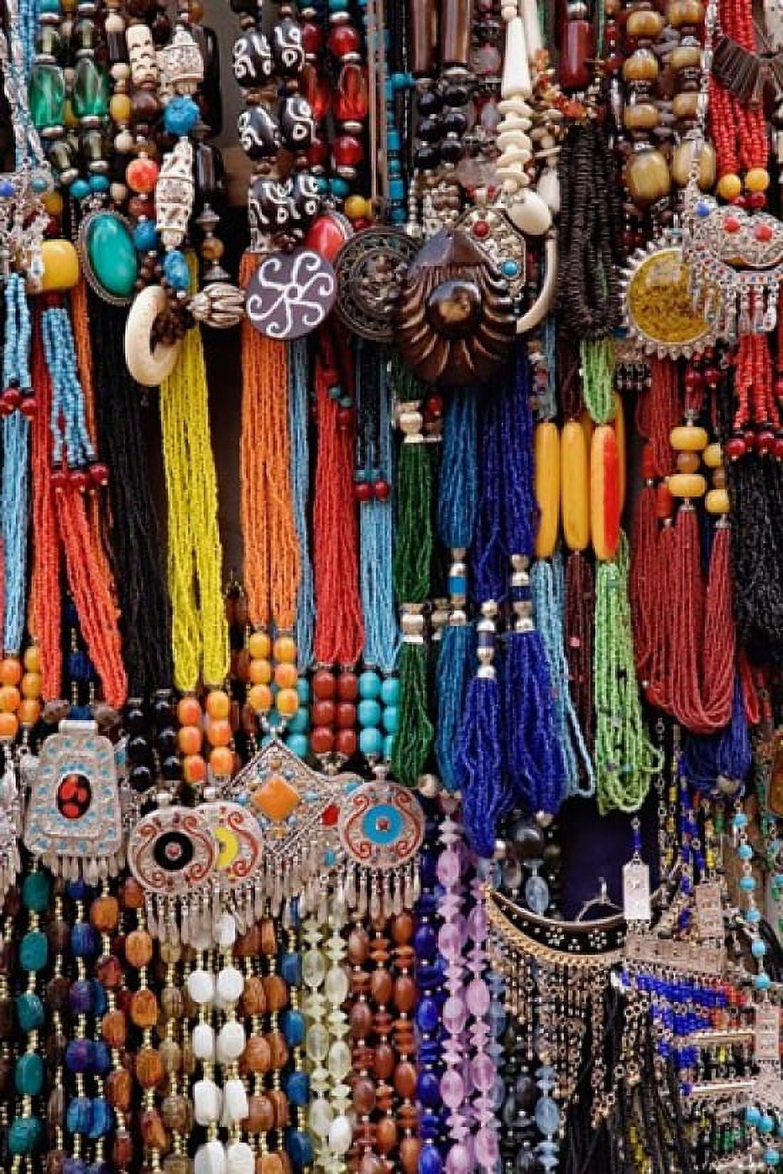 Souvenir necklaces at market in Luxor Egypt Canvas Art - Adam Jones DanitaDelimont (24 x 35)