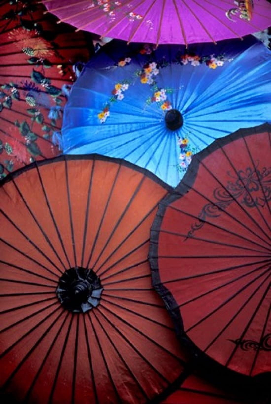 Souvenir parasols for sale at a market Rangoon Burma Canvas Art - Brian McGilloway DanitaDelimont (24 x 35)