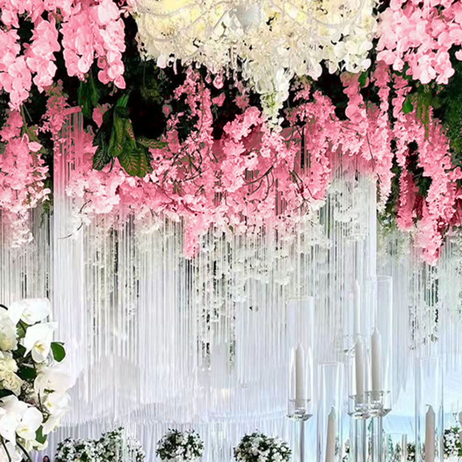 Souwang Artificial Flowers 12 Pack Wisteria Flower Vines Garland 3.75