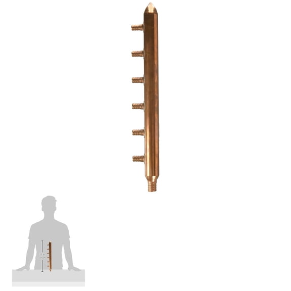 Soux Chief 672X0690 Pex Spin Closed Manifold, 3/4 Inch, Copper, Crimp Connector, 1/2" Outlet