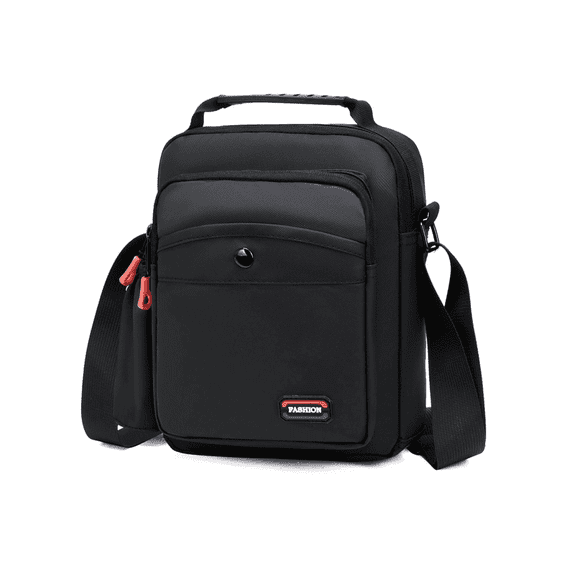 Crossbody Bags for Men Women Teens Messenger Bag Waterproof Oxford Nylon Crossbody Sling Bag Black