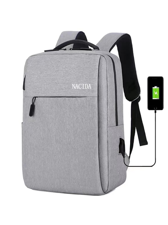 Mens Womens Laptop Backpack 15.6 inch Travel Backpack Waterproof Computer Backpack Business College Backpack Bookbag, Gray
