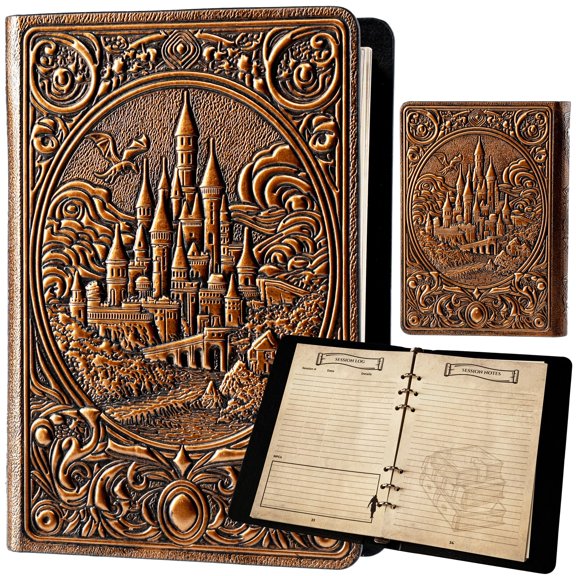 3D Fantasy Embossed Notebook Binder for DnD - Refillable Character Journal