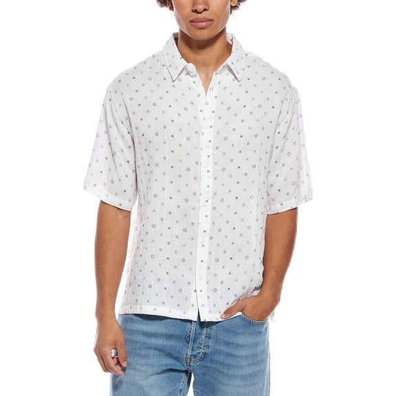 Sovereign Code mens Geometric Shirt, l, White