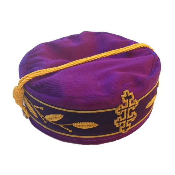 Sovereign Grand Inspector General 33rd Degree Scottish Rite Crown Cap - Purple, Premium Fabric Regalia
