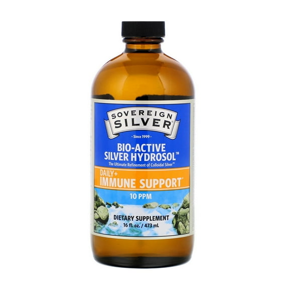 Sovereign Silver Bio Active Silver Hydrosol Dietary Supplement for Immune Support, 16 Oz..