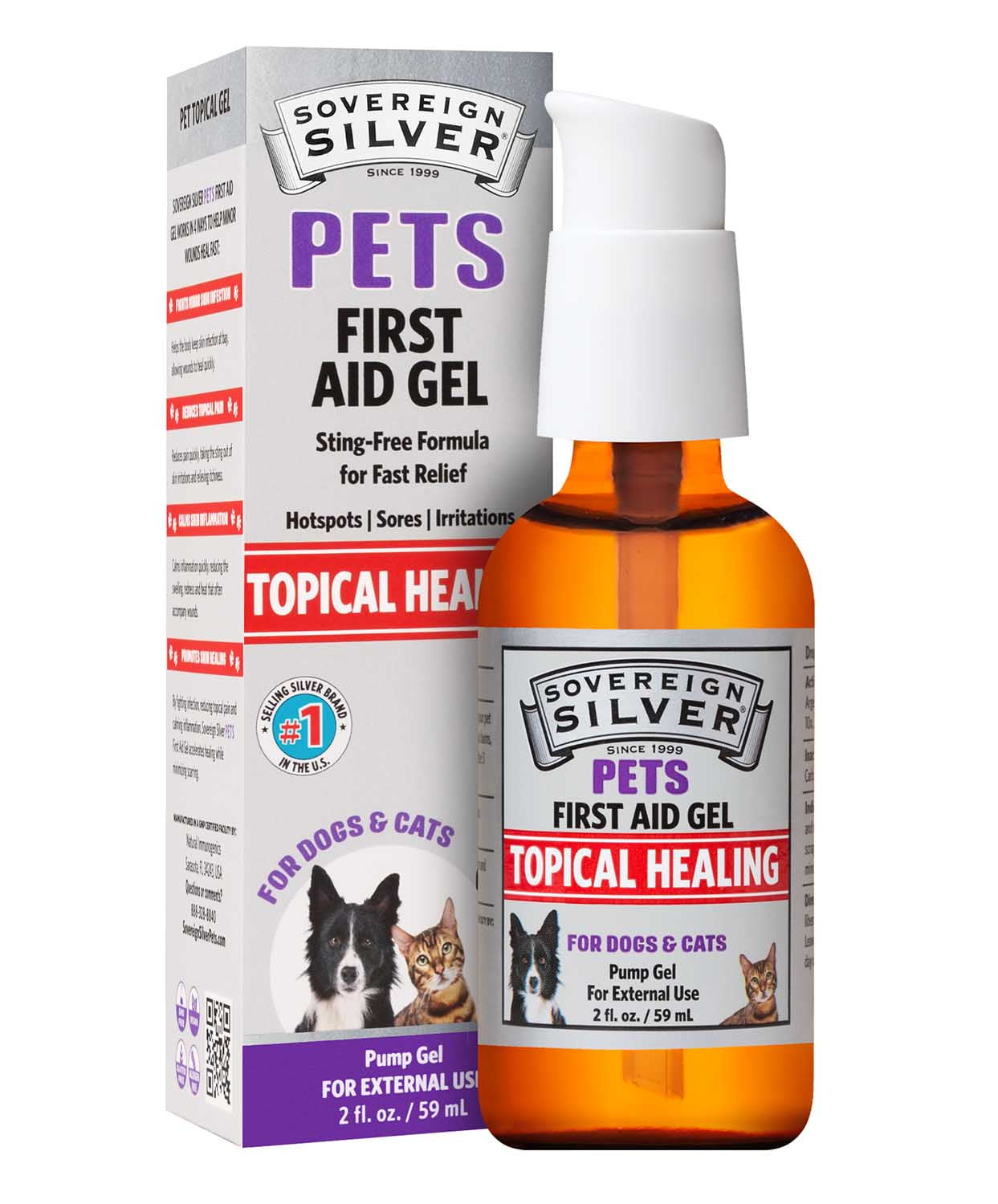 Sovereign Silver Silver First Aid Gel Topical Healing for Pets 2 fl