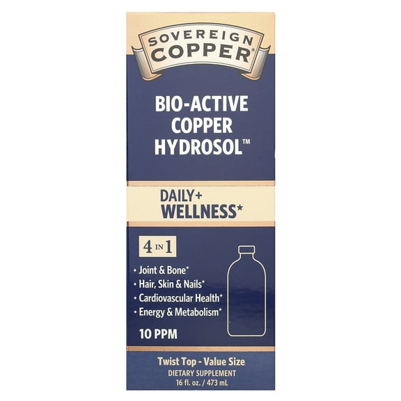 Sovereign Silver Natural Immunogenics Bio-Active Copper Hydrosol, 10 ppm 16 oz Liquid