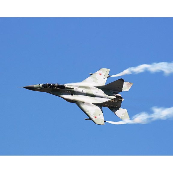 Soviet MiG-29 Fighter Jet Aircraft - 12x18 Inch Laminated Aviation Poster - Stunning Detail and Bold Colors