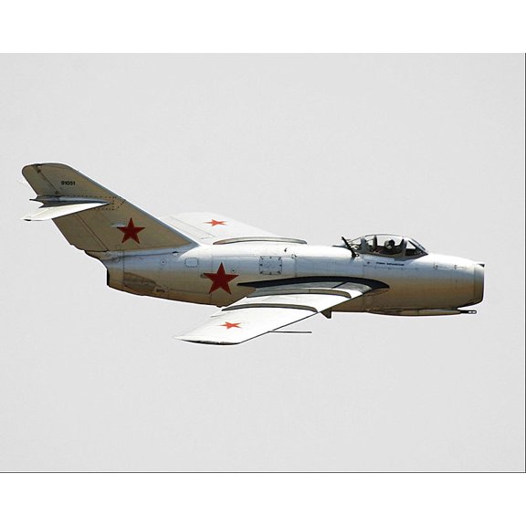 Soviet Russian MiG-17 Aircraft in Flight Style - A - 20x30 Inch Laminated Aviation Poster - Stunning Detail and Bold Colors