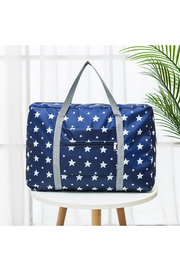 Sovlvnd Women’s Duffel Bag 7.80" Foldable Travel Tote with Carry Handle, Dark Blue