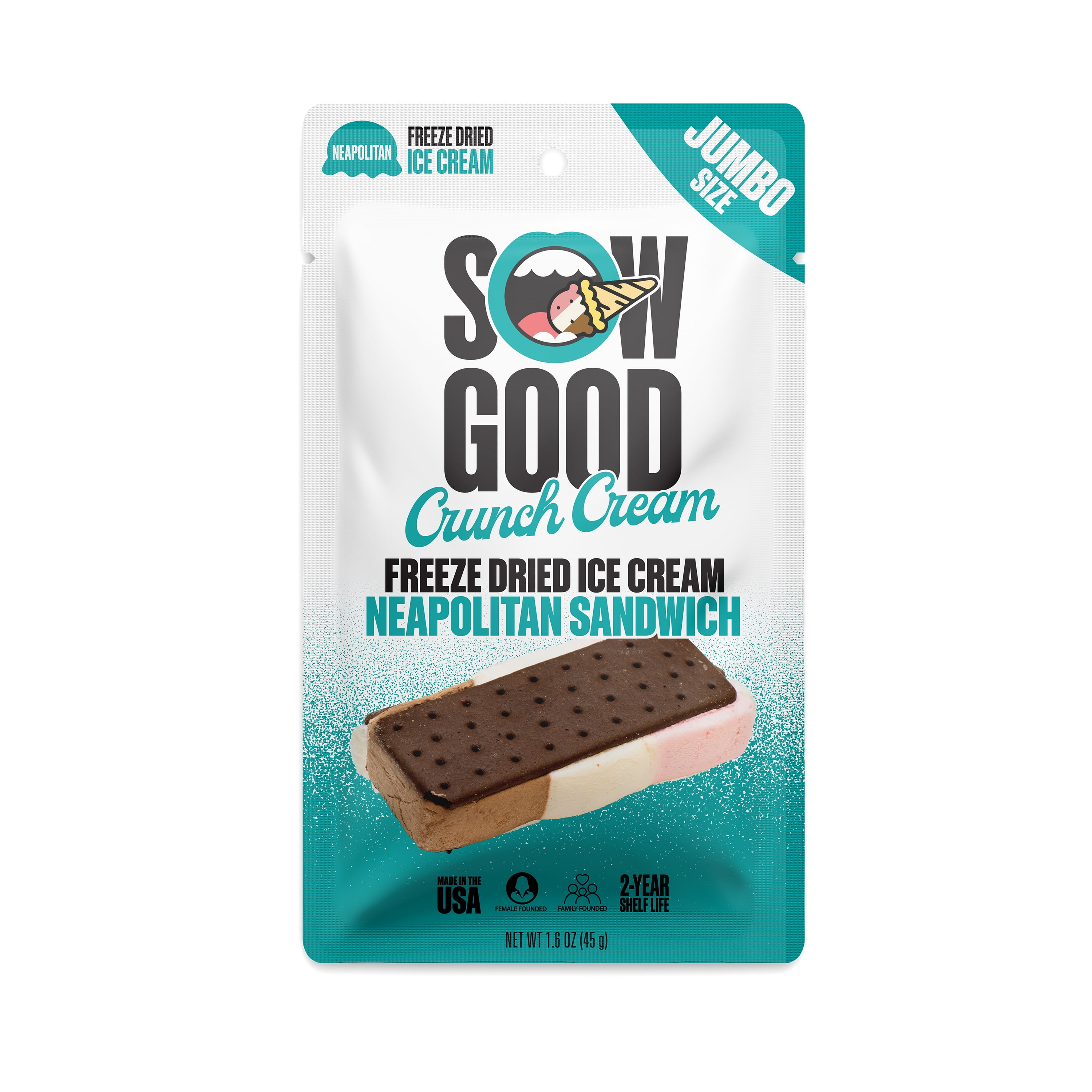 Sow Good Freeze Dried Jumbo Neapolitan Crunch Cream Sandwich