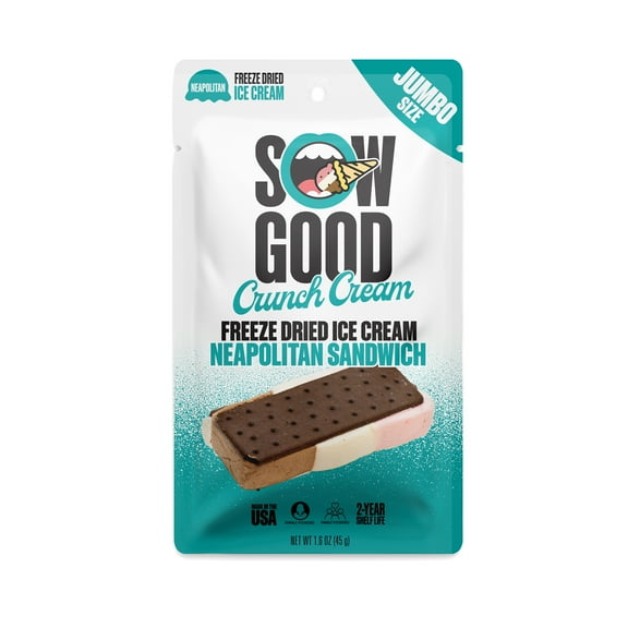 Sow Good Freeze Dried Jumbo Neapolitan Crunch Cream Sandwich