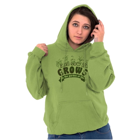Sow Grow Garden Life Gardening Green Hoodie Sweatshirt Women Brisco Brands 3X
