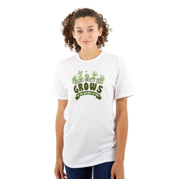 Sow Grow Garden Life Gardening Green Women's Graphic T Shirt Tees Brisco Brands S
