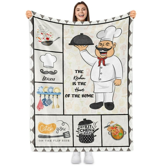 Sowide Cooker Blanket for Cooking Lovers, Cooking Gifts for Men Women, Soft Fleece Blanket Throw Unique Gift, Comfy Lightweight Fuzzy Plush for Food Lovers Father Mother Adults, Couch Nap(30"x40")