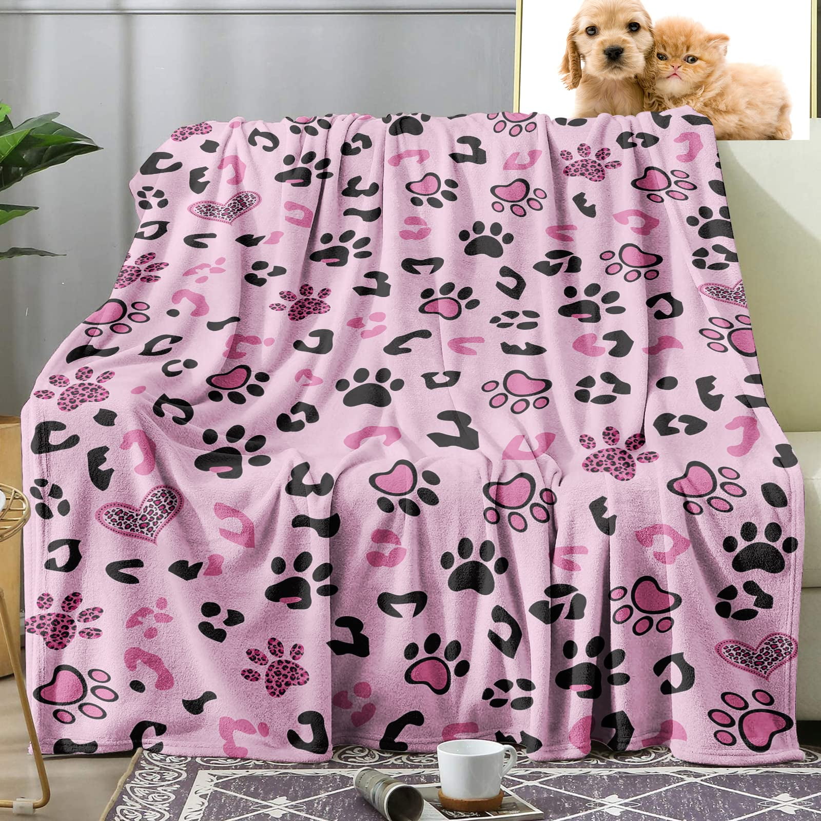 Sunset Bearpaw Blanket Pink Hooded Blanket
