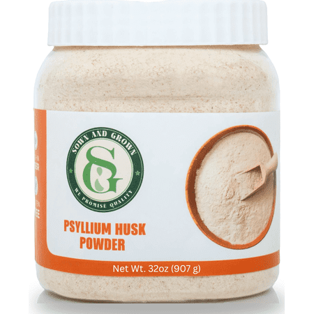 Sownandgrown Psyllium Husk Powder- 2lb, 32oz | Easy Mixing Dietary Fiber | Finely Ground Powder | Ideal for Keto Baking | Non-GMO