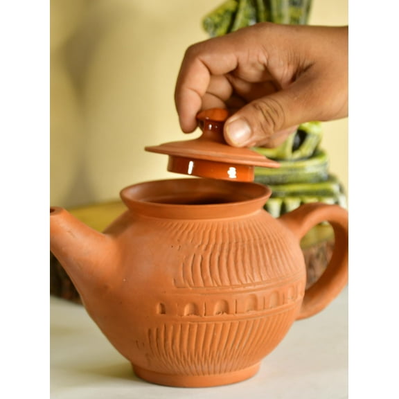 Sowpeace Brown Terracotta Premium Large Kettle for Tea and Coffee Kettle20 oz Pack of 1