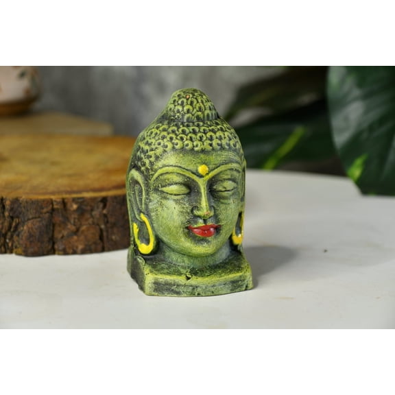 Sowpeace Brown Terracotta Premium Meditating Buddha Head Tabletop 4 inch Figurine Pack of 1