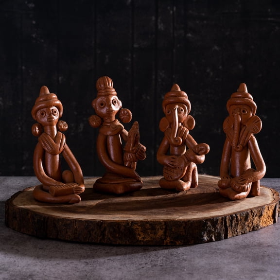 Sowpeace Brown Terracotta The time of tribals 4 inch Figurine Pack