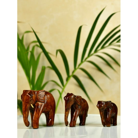 Sowpeace Brown Wooden Rolling the trump 7 inch Figurine Pack of 3