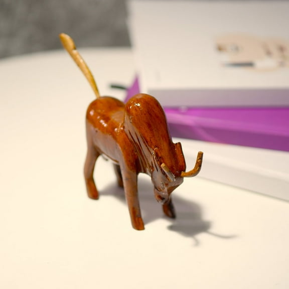 Sowpeace Small Wooden Ox: Artisan Tabletop Decor