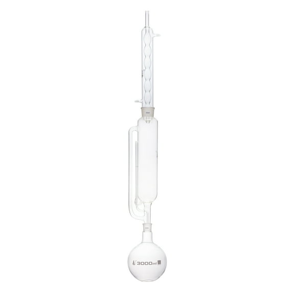 Soxhlet Extraction Apparatus - 1000mL Extractor, 3000mL Flask, Condenser - Borosilicate Glass - Eisco Labs
