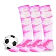 thumbnail image 1 of Soxnet Cotton Unisex Soccer Sports Team Socks 3 Pack (Youth (5-7), Tie Dye Hot Pink), 1 of 2