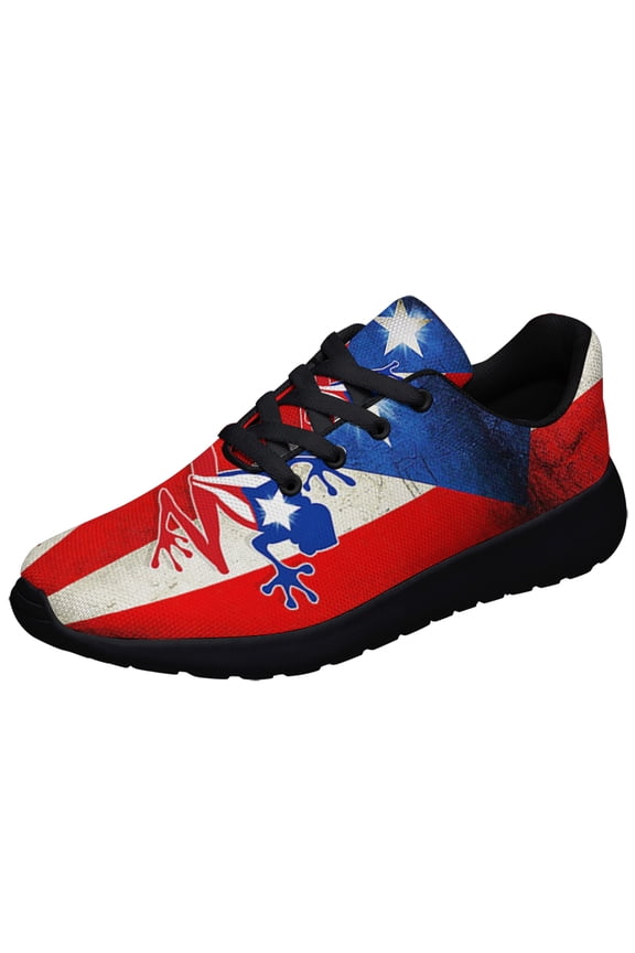Soy 100 Boricua Puerto Rico Shoes Sneakers for Women Men Black Size 3.5