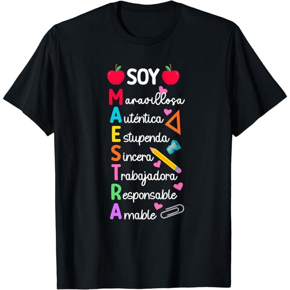Soy Maestra De Espa?ol Spanish Teacher Bilingual Teacher T-Shirt mens t shirt,black,women,funny,misfits,men,journey
