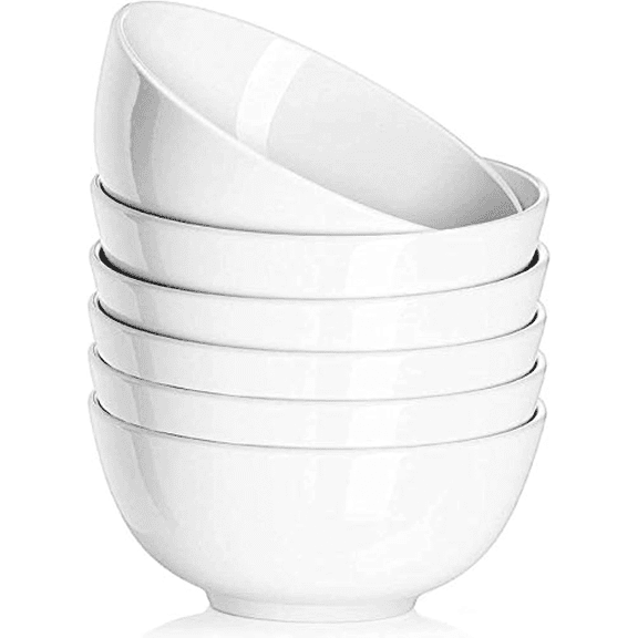 Delling Ceramic Soy Sauce Dipping Bowls, 4oz, Set of 6, White