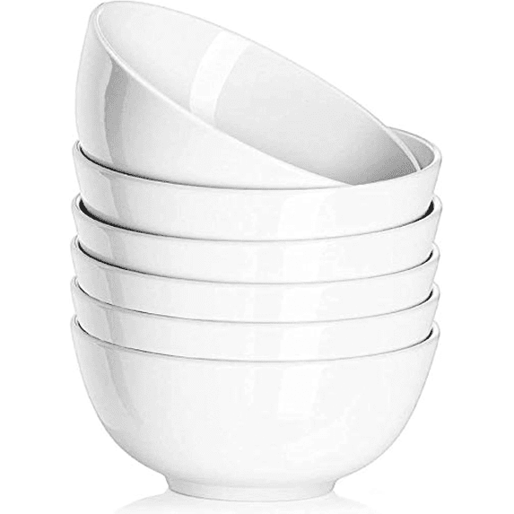 Delling Ceramic Soy Sauce Dipping Bowls, 4oz, Set of 6, White