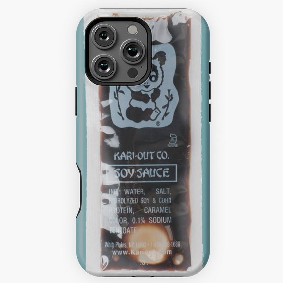 Soy Sauce Packet Realistic Food Art Phone Case for iPhone 16 15 14 13 12 11 Pro Max