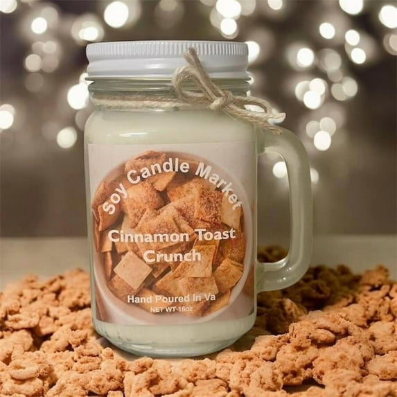 Soy Scented Candles | Handmade & Highly Aromatic Candles Burns Upto 85 Hours in Glass Jar - Perfect for Home Decor, Wedding, Birthday, (Dinner CinnamonToast, 12 oz)