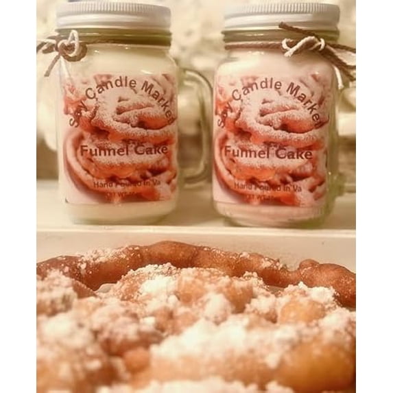 Soy Scented Candles | Handmade & Highly Aromatic Candles Burns Upto 85 Hours in Glass Jar - Perfect for Home Decor, Wedding, Birthday, Dinner (Funnel Cake, 16 oz)