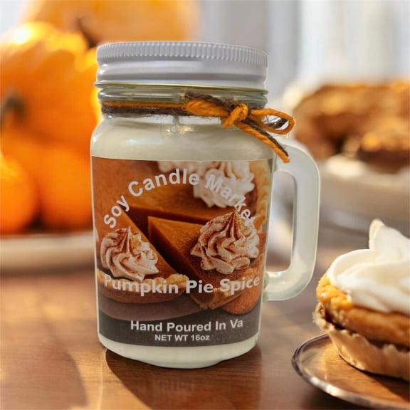 Soy Scented Candles | Handmade & Highly Aromatic Candles Burns Upto 85 Hours in Glass Jar - Perfect for Home Decor, Wedding, Birthday, Dinner (Pumpkin Pie Spice, 12 oz)