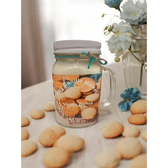 Soy Scented Candles | Handmade & Highly Aromatic Candles Burns Upto 85 Hours in Glass Jar - Perfect for Home Decor, Wedding, Birthday, Dinner (Vanilla Wafers, 12 oz)