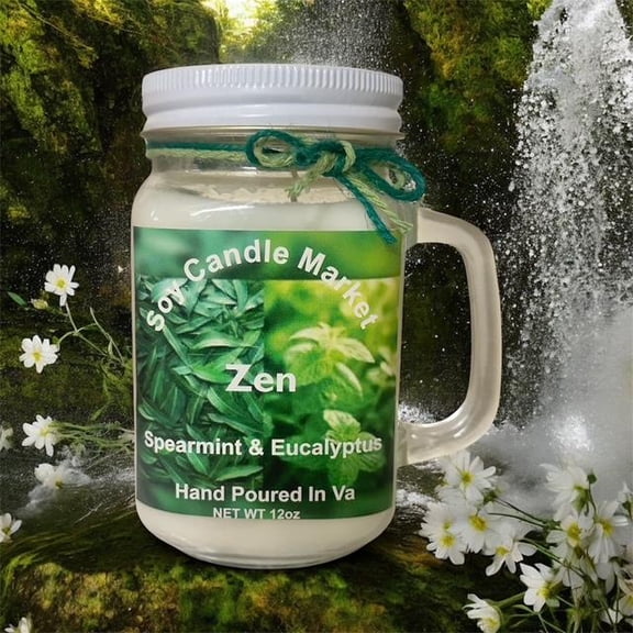 Soy Scented Candles | Handmade & Highly Aromatic Candles Burns Upto 85 Hours in Glass Jar - Perfect for Home Decor, Wedding, Birthday, Dinner (Zen, 16 oz)