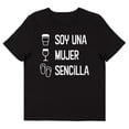 thumbnail image 1 of Soy Una Mujer Secilla (I'm A Simple Woman) Women's Black Short Sleeve Crew Neck Tee-XXL, 1 of 7