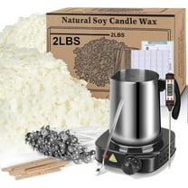 Soy Wax Candle Making Kit Supplies, DIY Art&Crafts Kit for Adults,Beginner,Kids, Including 2lbs Soy Wax Flakes, 100 Candle Wick, 10 Centering Devices, Melting Pot (with Hot Plate)