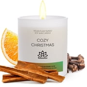 Soy Wax Candle in Glass Jar Cozy Christmas Clean Burn up to 80 Hours Handmade in USA Natural and Safe by Relaxcation 10 oz