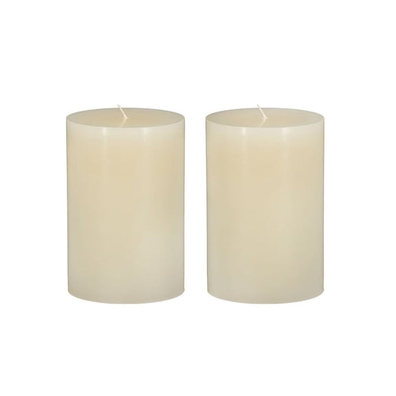Soy Wax Candles 4x6 Inch - 2 Pack Unscented Pillar Candles - Renewable & Biodegradable - Smoke Free - Home Decor & Ambiance